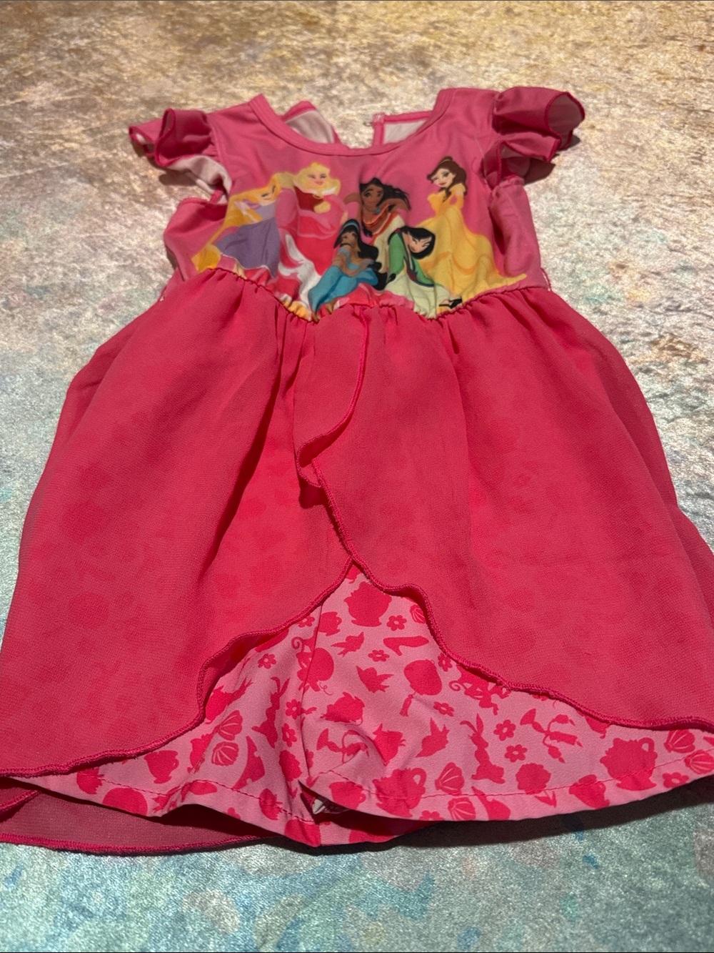 Girls' Pink Princess Character Dress/Romper